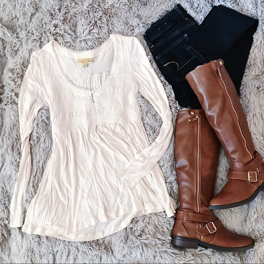 Creme Babydoll Top